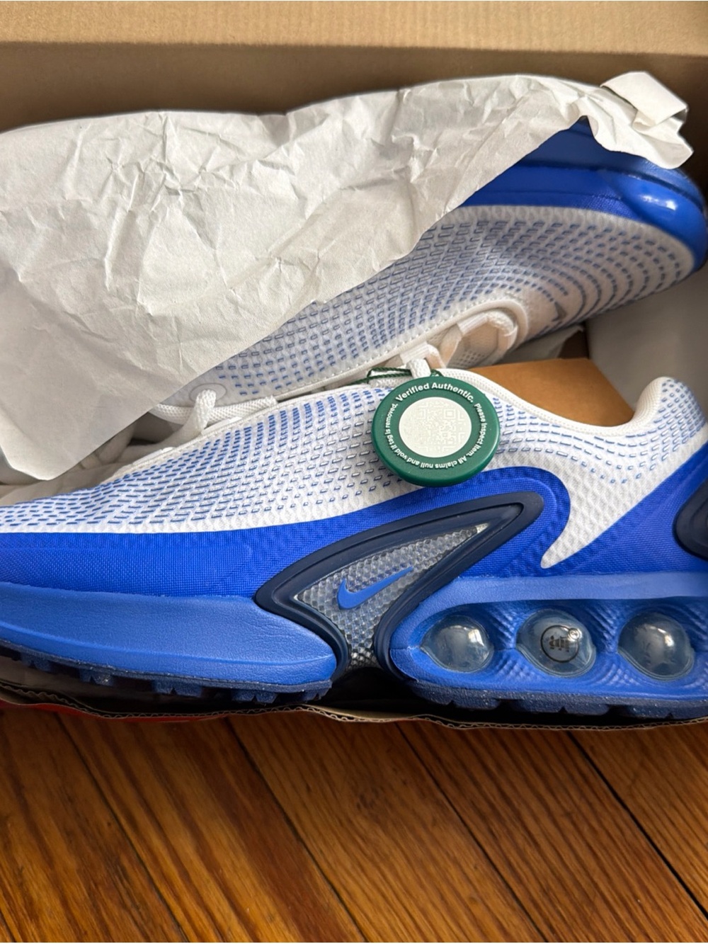 Nike Blue and White Air-Cushion Running Shoes